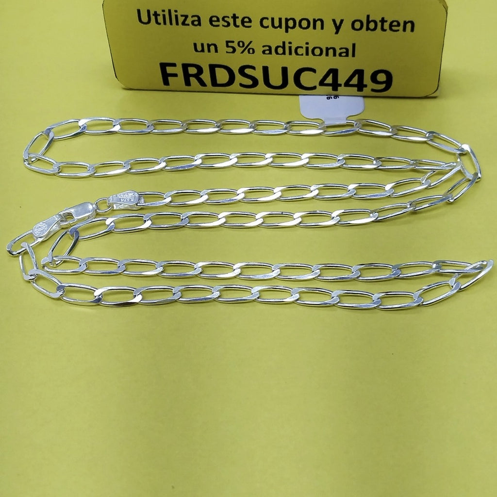 CADENA TEJIDO ESLABONES PLATA .925 60 CM 11.2 GR (NUEVO)