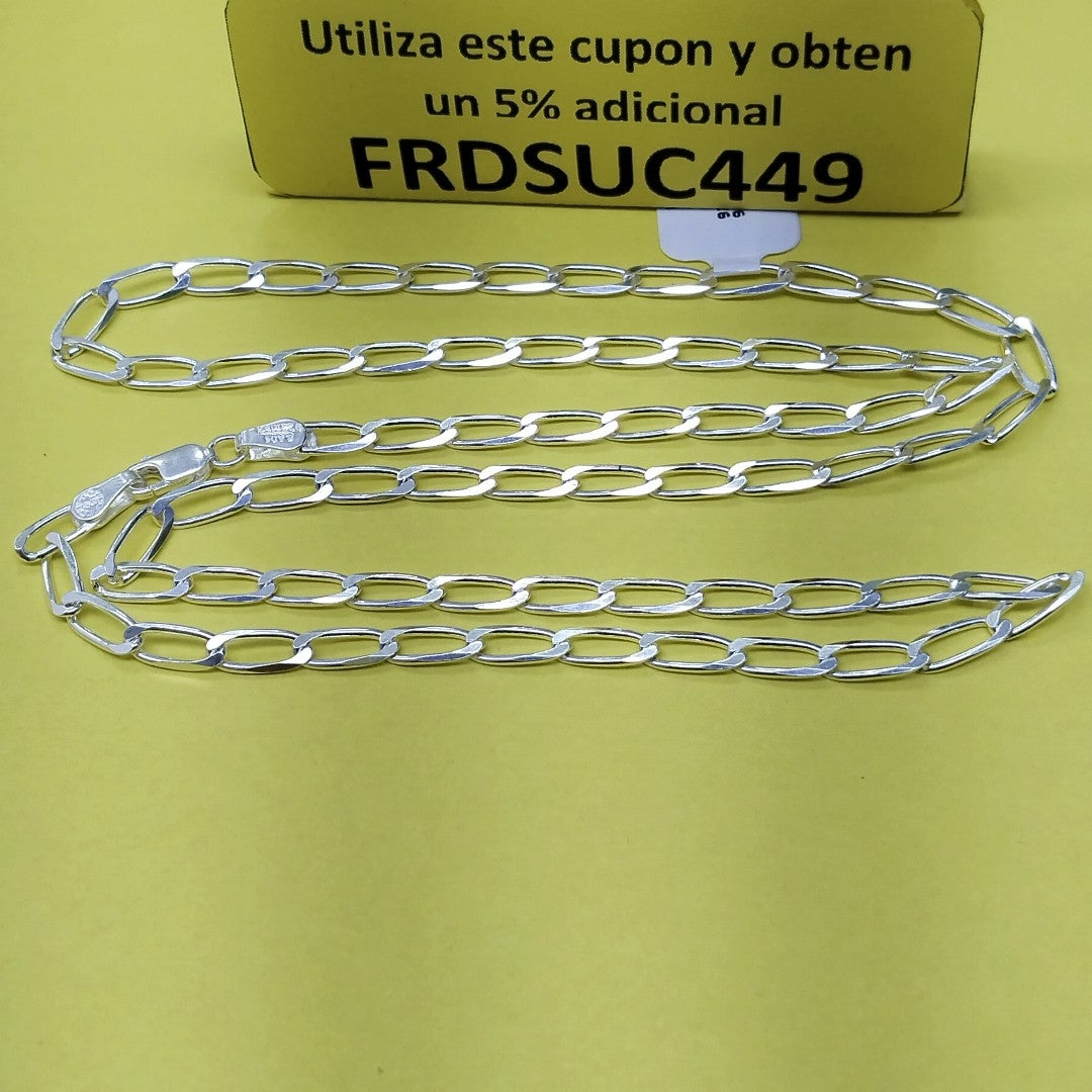 CADENA TEJIDO ESLABONES PLATA .925 60 CM 11.2 GR (NUEVO)
