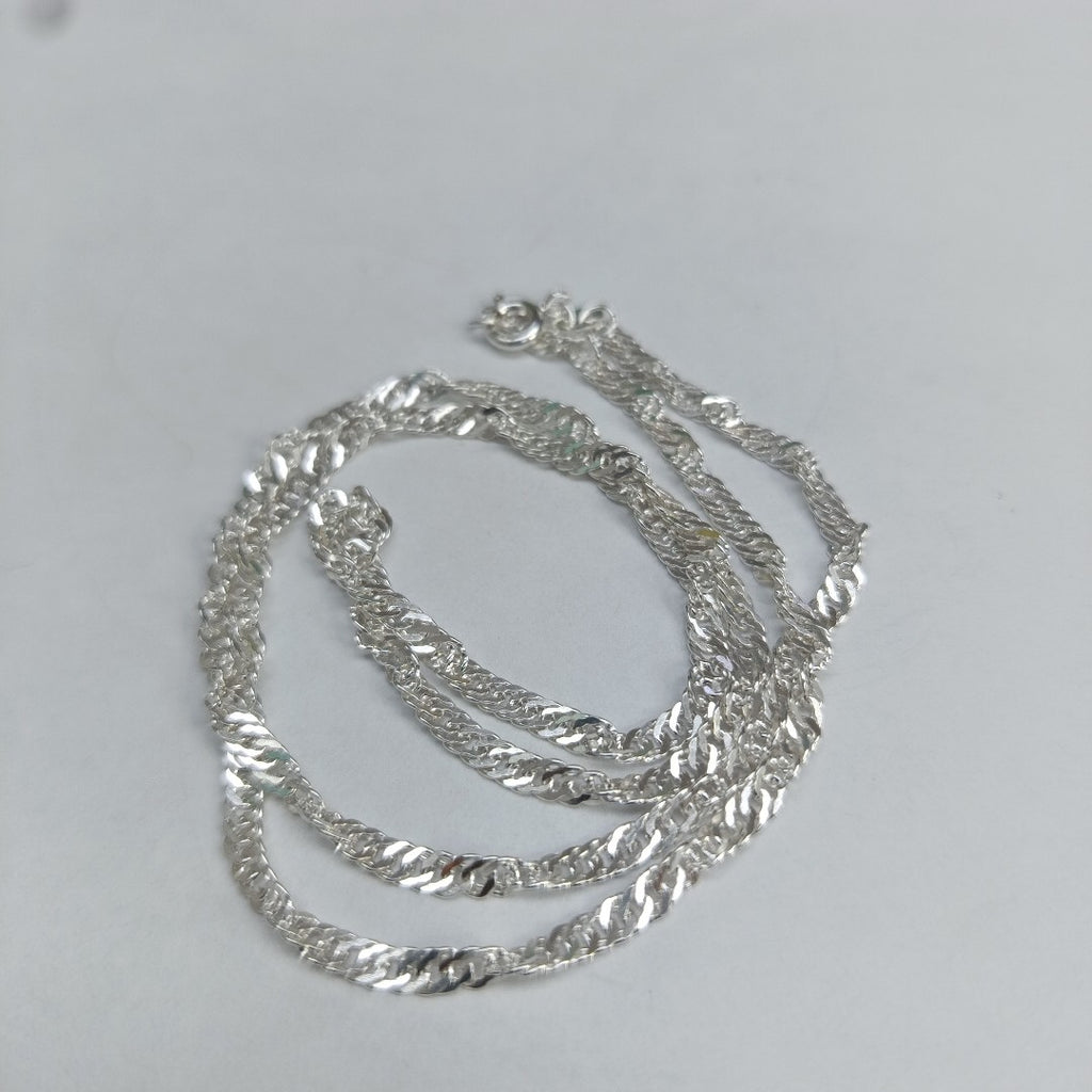 CADENA TEJIDO MEDIO TORZAL PLATA .925 55 CM 6.4 GR (NUEVO)
