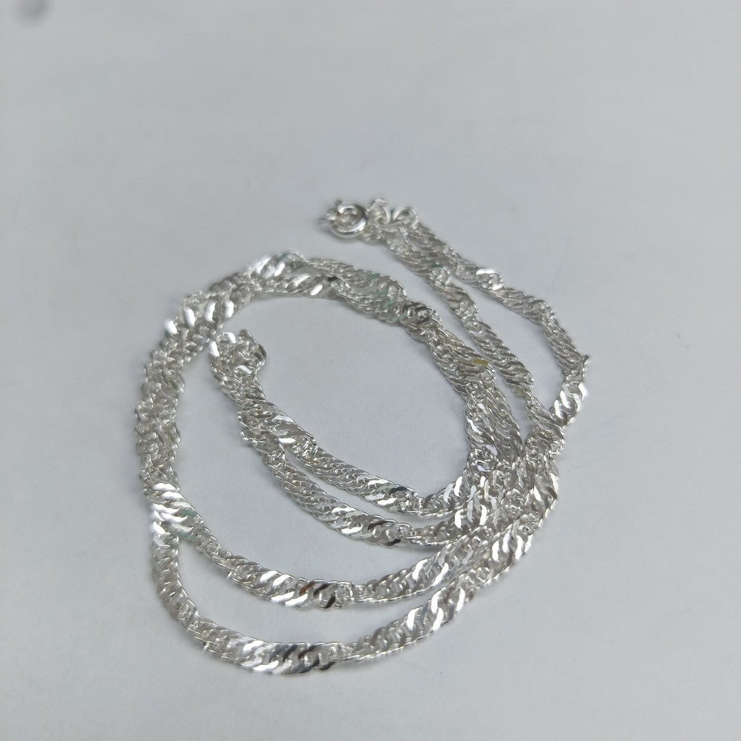 CADENA TEJIDO MEDIO TORZAL PLATA .925 55 CM 6.4 GR (NUEVO)