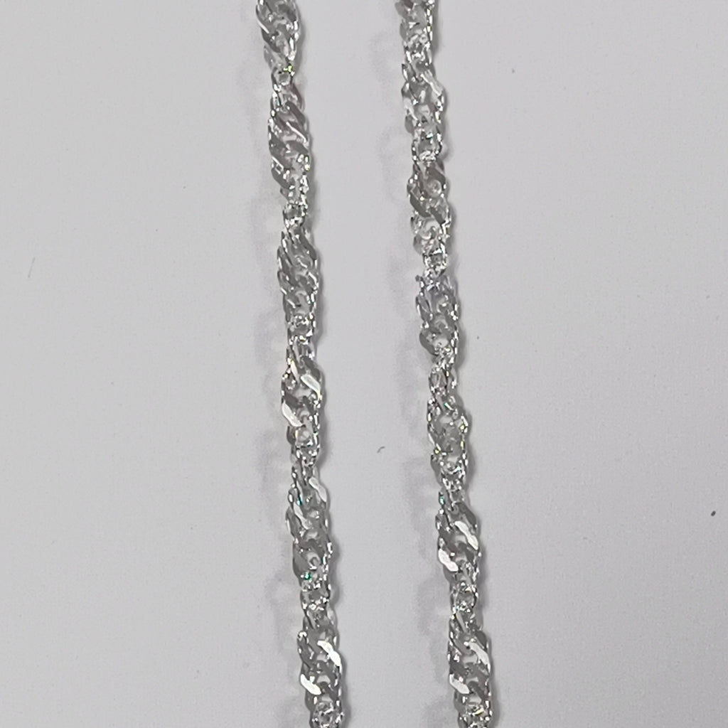 CADENA TEJIDO MEDIO TORZAL PLATA .925 55 CM 6.5 GR (NUEVO)