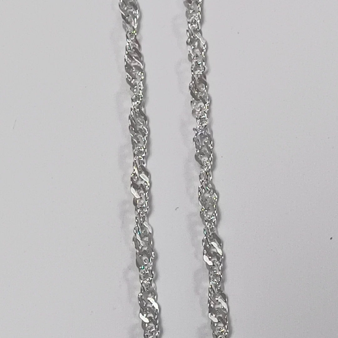 CADENA TEJIDO MEDIO TORZAL PLATA .925 55 CM 6.5 GR (NUEVO)