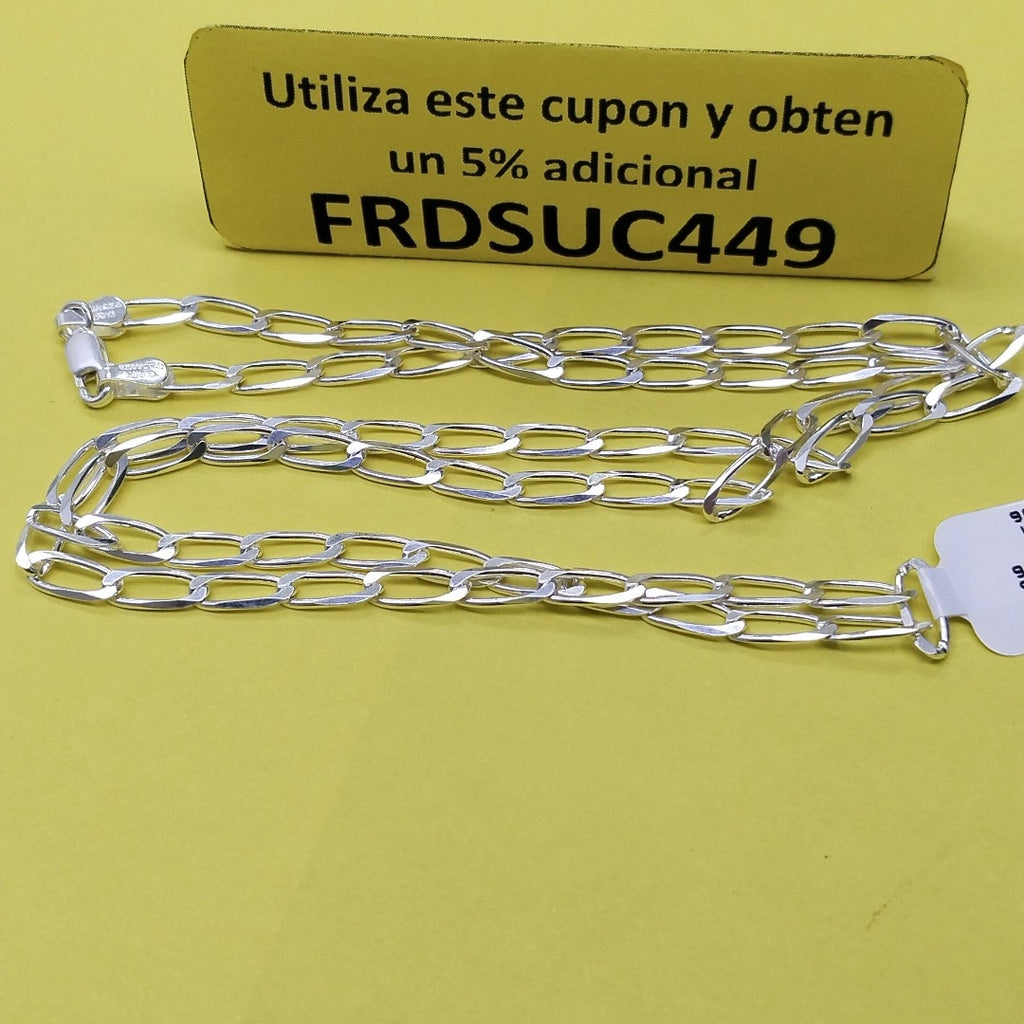 CADENA TEJIDO ESLABONES PLATA .925 60 CM 11.2 GR (NUEVO)