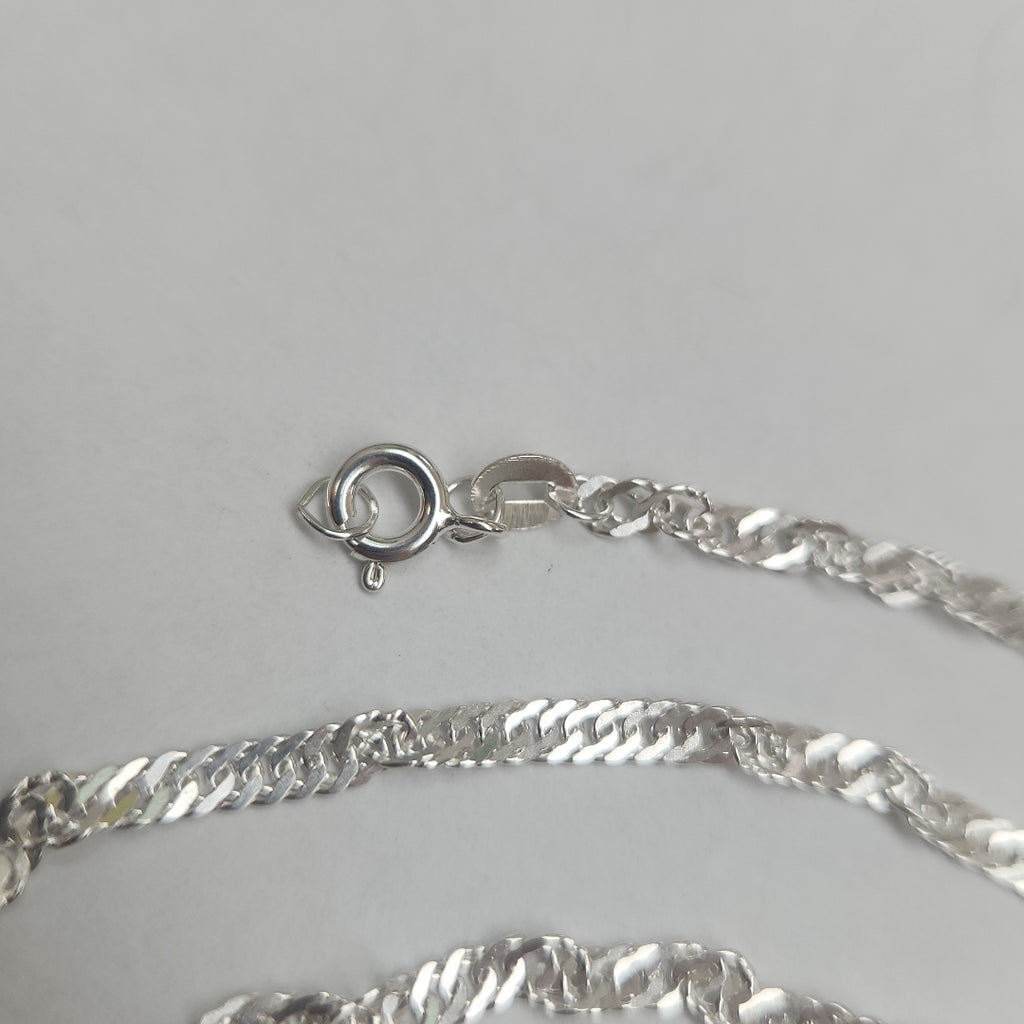 CADENA TEJIDO MEDIO TORZAL PLATA .925 55 CM 6.4 GR (NUEVO)