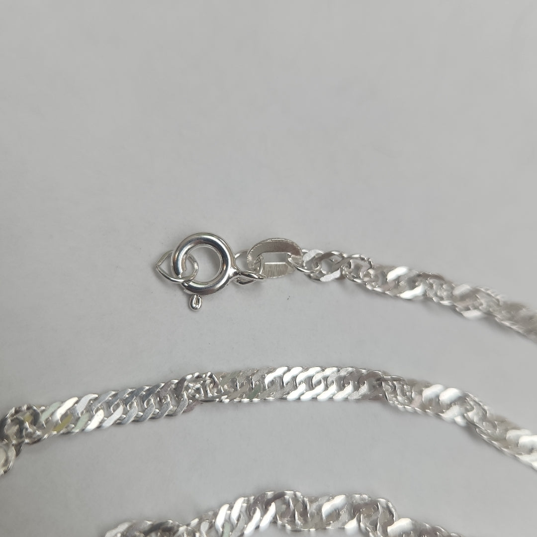 CADENA TEJIDO MEDIO TORZAL PLATA .925 55 CM 6.4 GR (NUEVO)