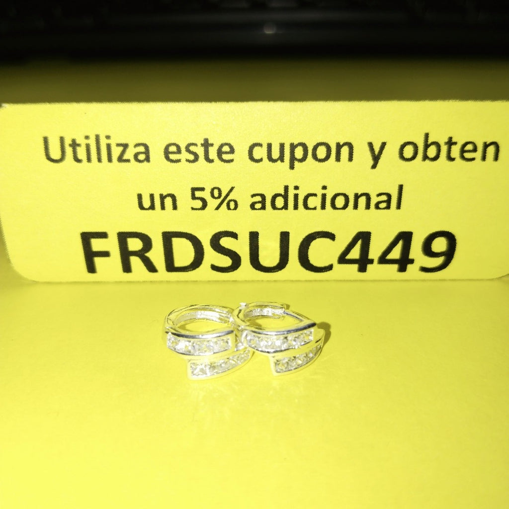 HUGGIES CIRCONIAS PLATA .925 1.9 GR (NUEVO)