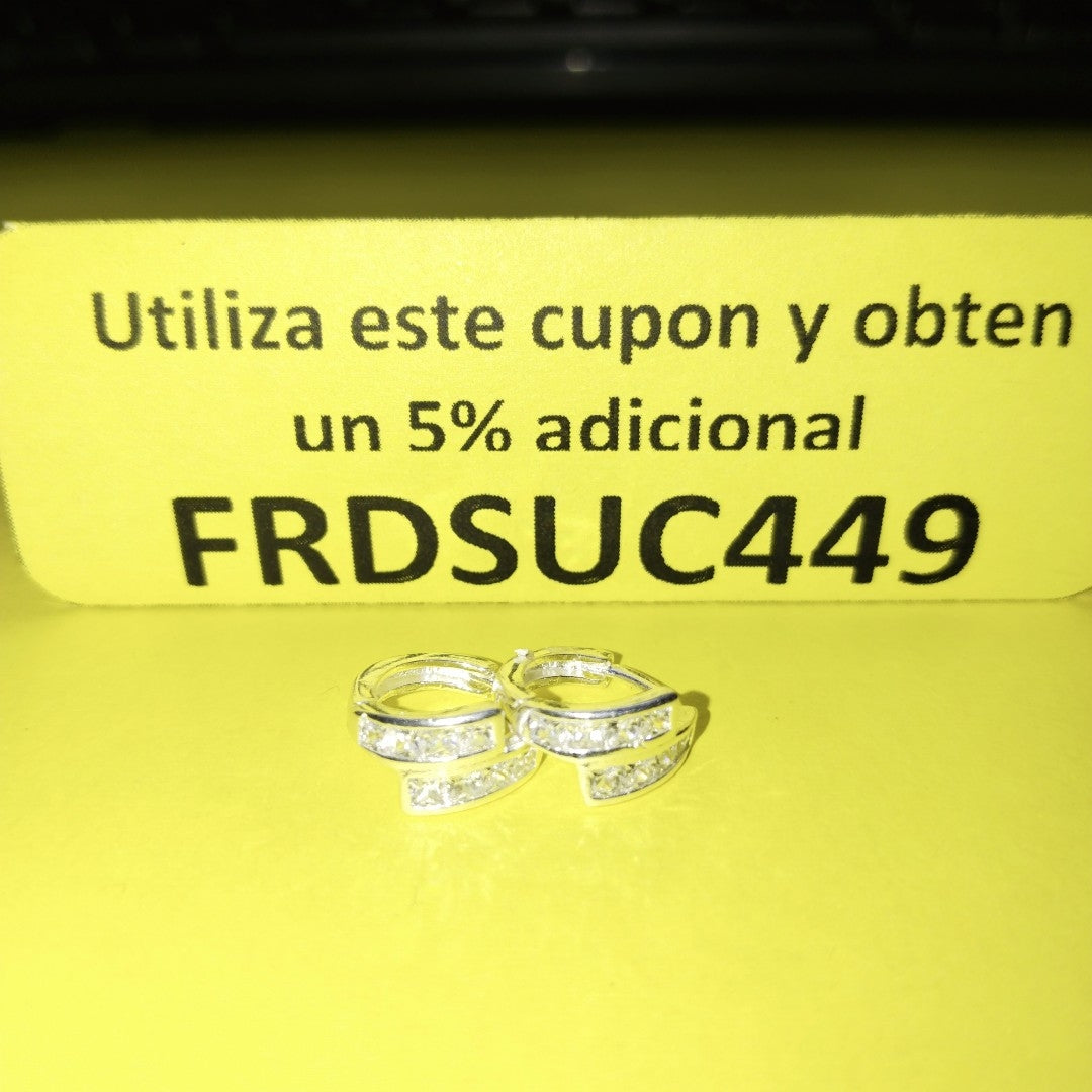 HUGGIES CIRCONIAS PLATA .925 1.9 GR (NUEVO)