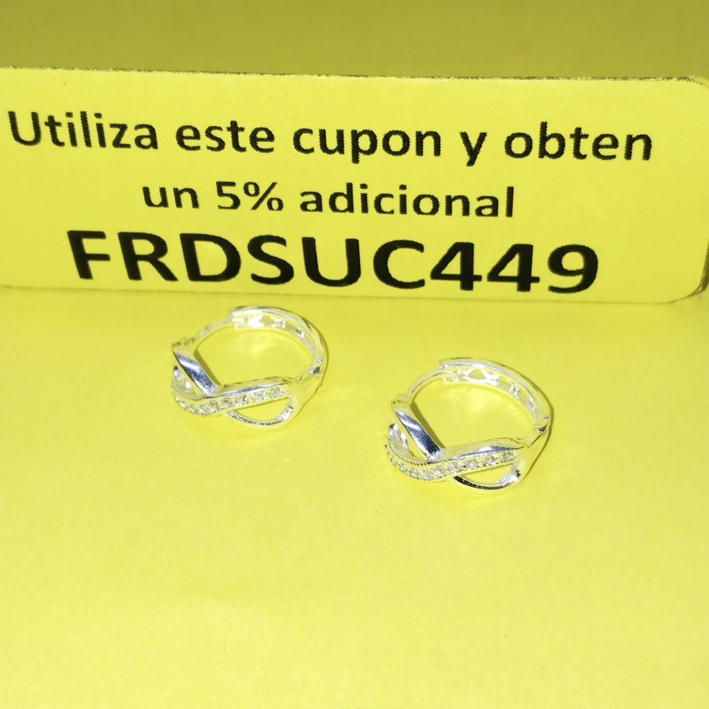 HUGGIES INFINITO CIRCONIAS PLATA .925 2.4 GR (NUEVO)
