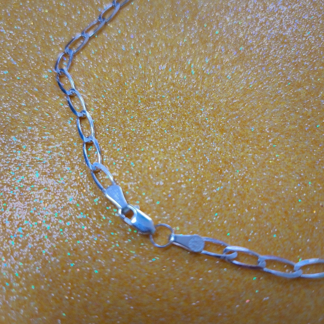 CADENA TEJIDO ESLABONES PLATA .925 60 CM 10.9 GR (NUEVO)