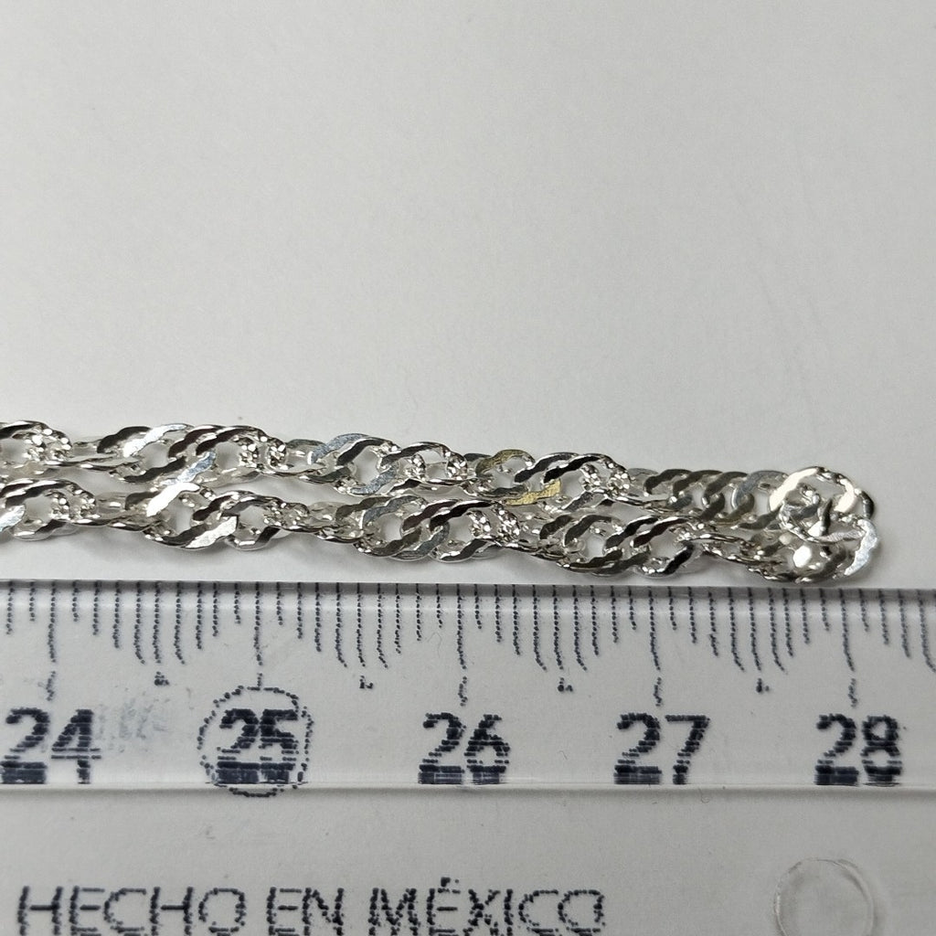 CADENA TEJIDO MEDIO TORZAL PLATA .925 55 CM 5.6 GR (NUEVO)