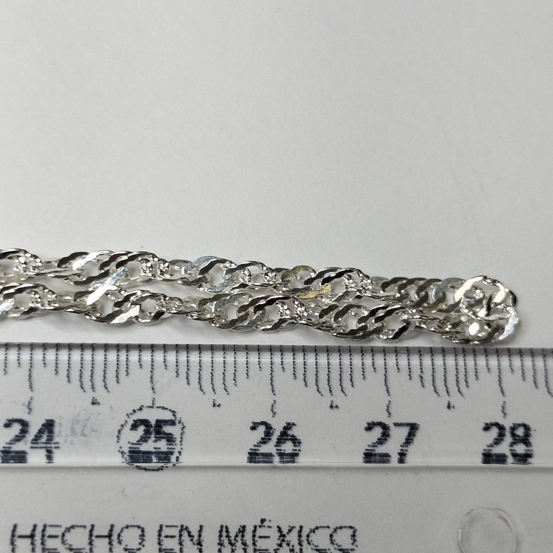 CADENA TEJIDO MEDIO TORZAL PLATA .925 55 CM 5.6 GR (NUEVO)