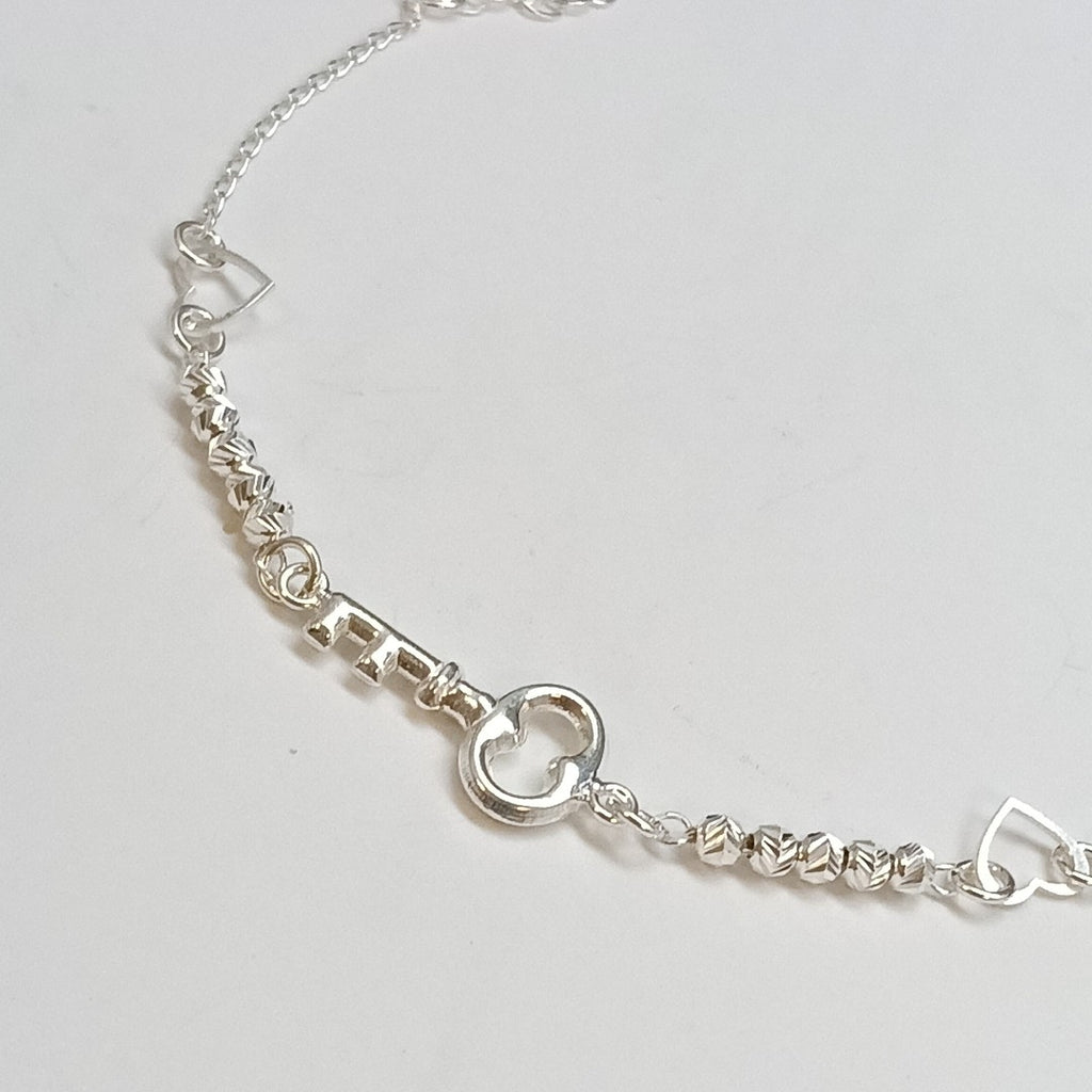 PULSERA TEJIDO LLAVE PLATA .925 18 CM 2.3 GR (NUEVO)