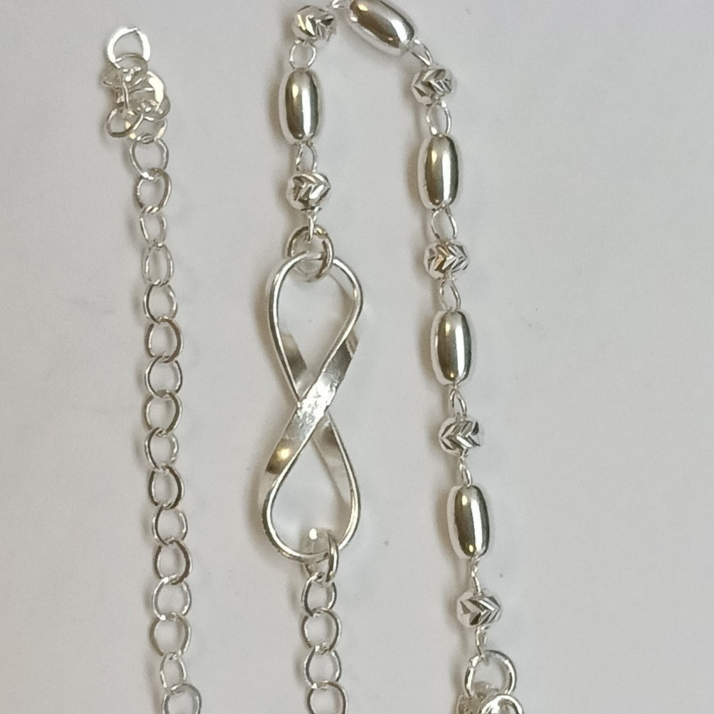 PULSERA TEJIDO INFINITO PLATA .925 18 CM 2.4 GR (NUEVO)