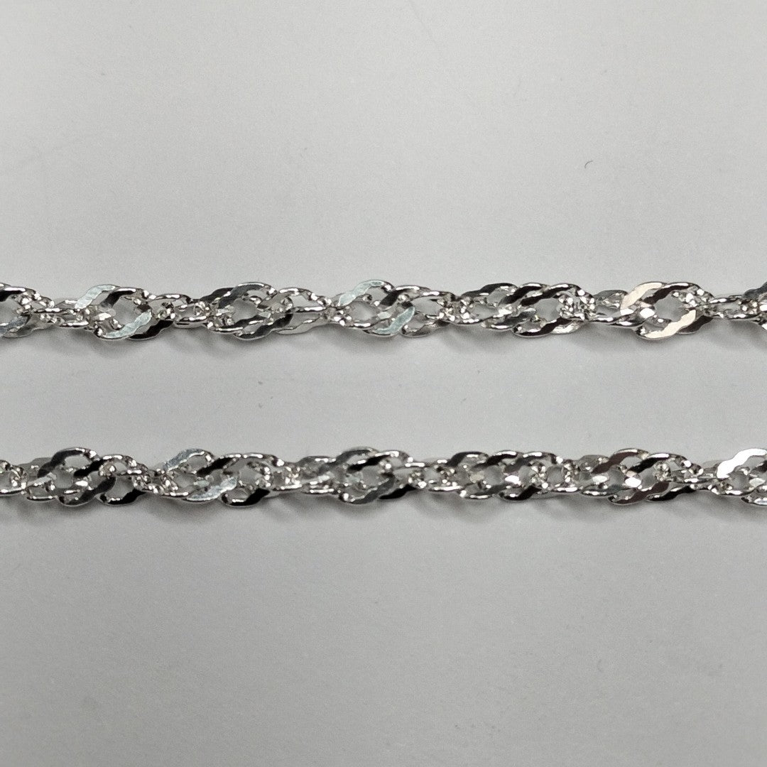 CADENA TEJIDO MEDIO TORZAL PLATA .925 55 CM 5.6 GR (NUEVO)