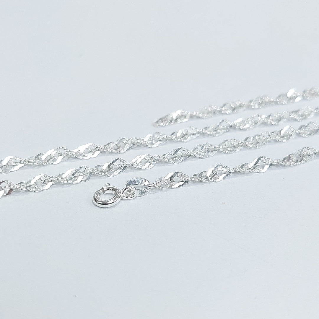 CADENA TEJIDO MEDIO TORZAL PLATA .925 55 CM 6.4 GR (NUEVO)
