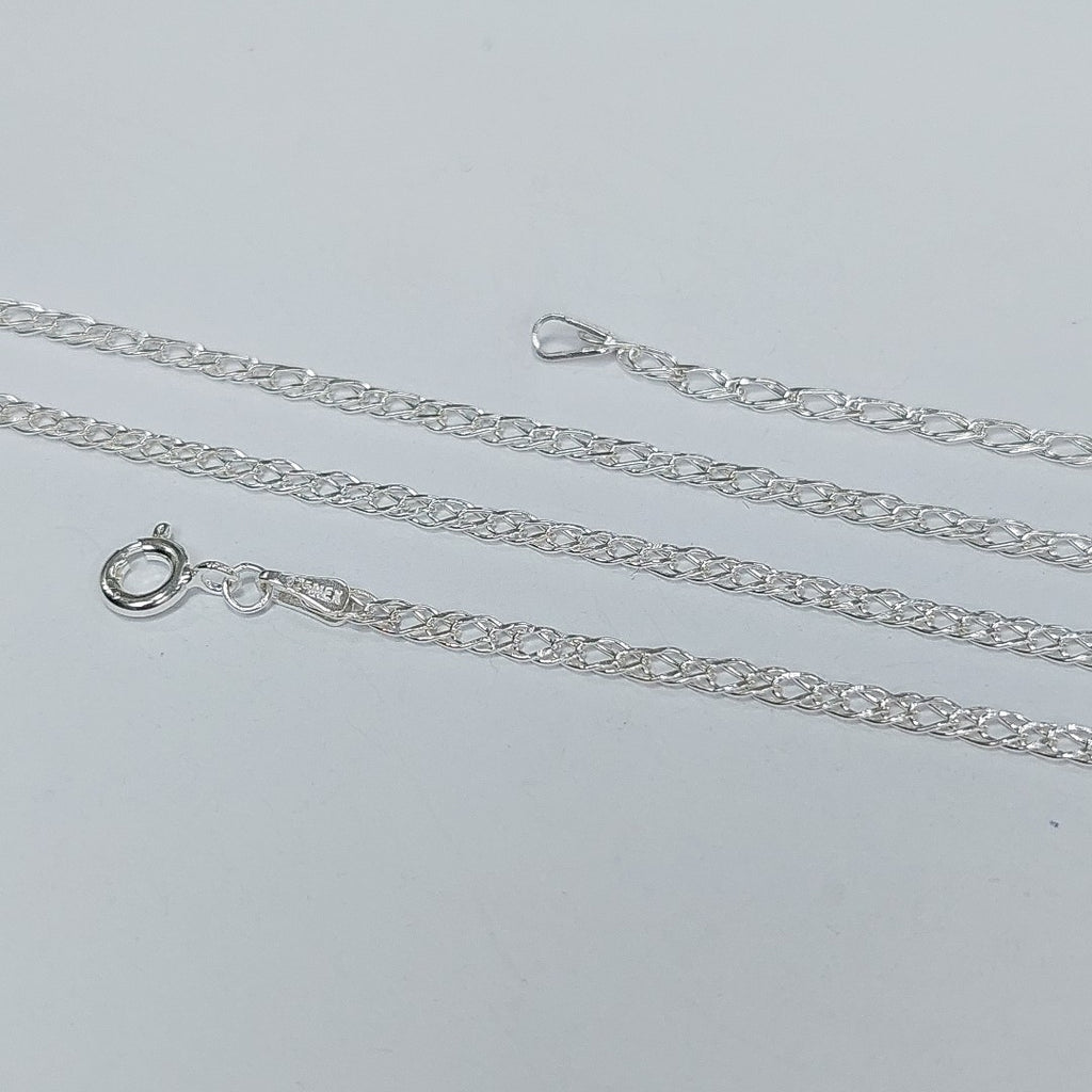 CADENA TEJIDO ESLABONES PLATA .925 55 CM 3.8 GR (NUEVO)