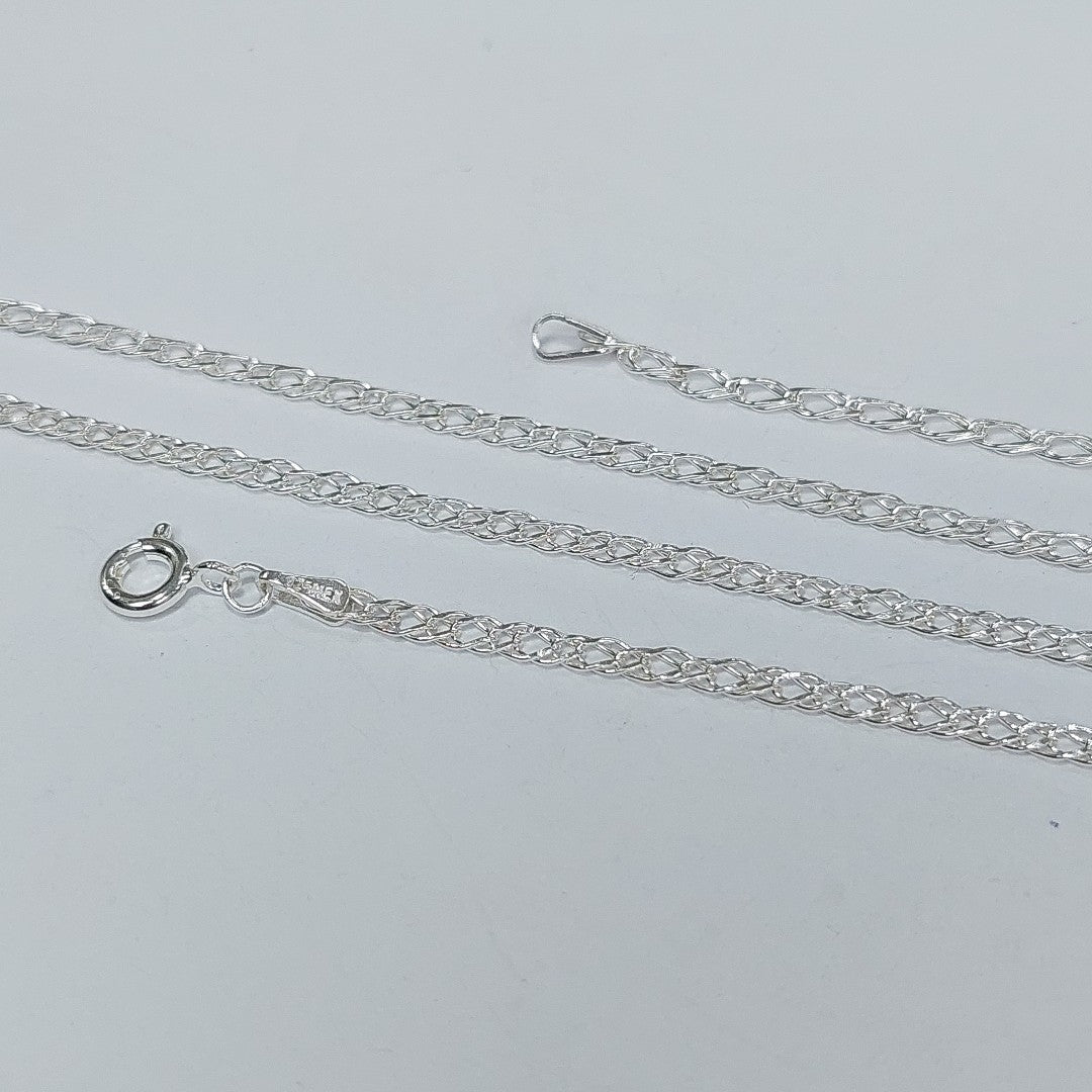 CADENA TEJIDO ESLABONES PLATA .925 55 CM 3.8 GR (NUEVO)