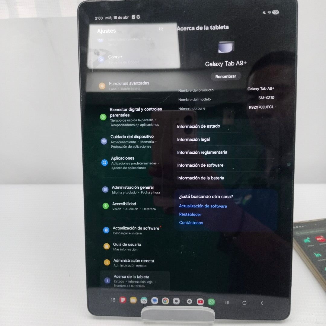 TABLETA SAMSUNG GALAXY TAB A9+ SM-X210 (2023) 128 GB 8 GB RAM (SEMINUEVO)