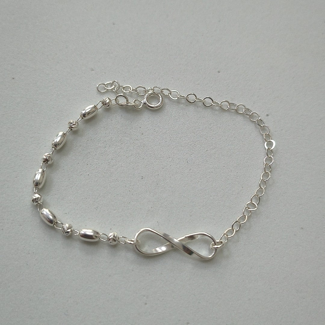 PULSERA TEJIDO INFINITO PLATA .925 18 CM 2.3 GR (NUEVO)