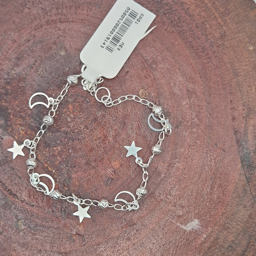 PULSERA TEJIDO TEJIDO ESPECIAL PLATA .925 18 CM 3.1 GR (NUEVO)