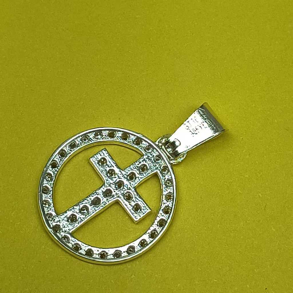 DIJE CRUZ C/CIRCONIAS PLATA .925 2.4 GR (NUEVO)