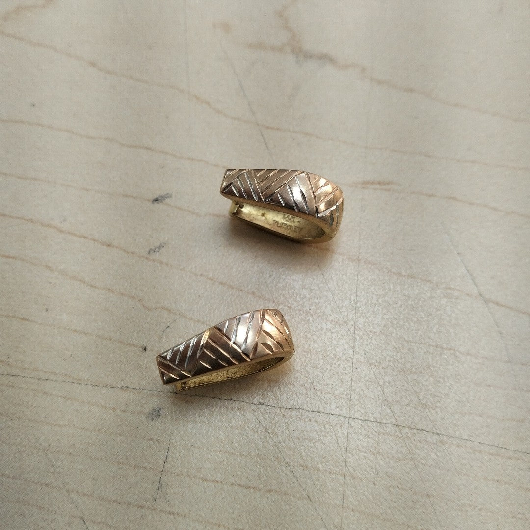 ARRACADAS PAR ORO COMBINADO 14 K 3.4 GRMS (SEMINUEVO)