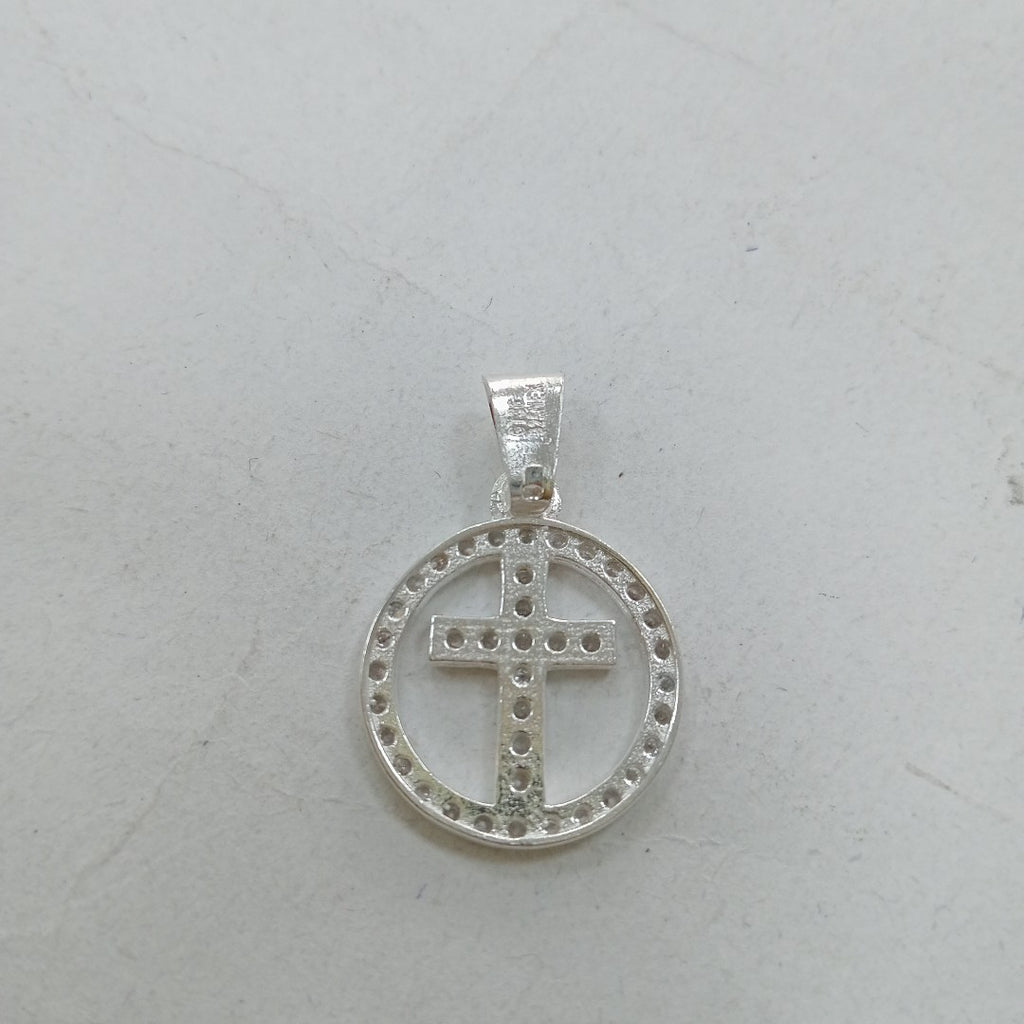 DIJE CRUZ C/CIRCONIAS PLATA .925 2.4 GR (NUEVO)