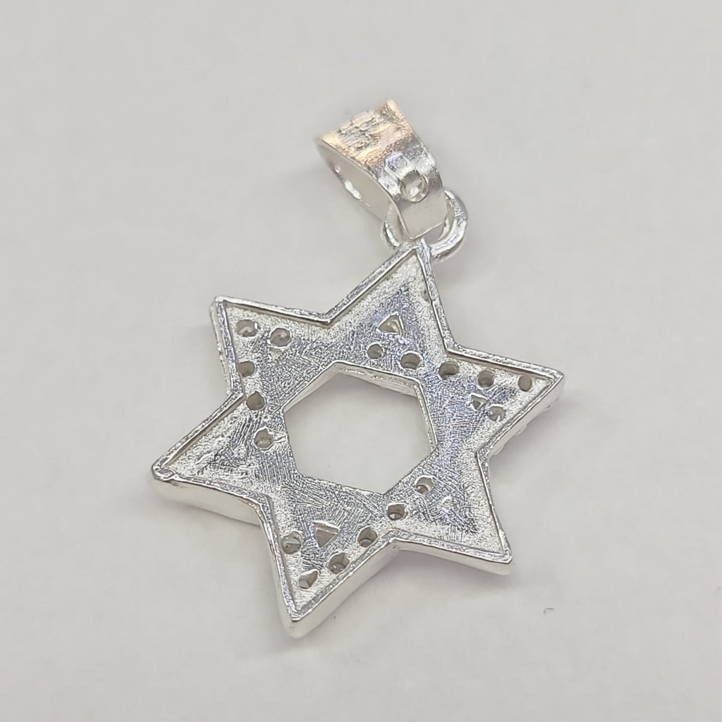 DIJE ESTRELLA DE DAVID C/CIRCONIAS PLATA .925 2.6 GR (NUEVO)