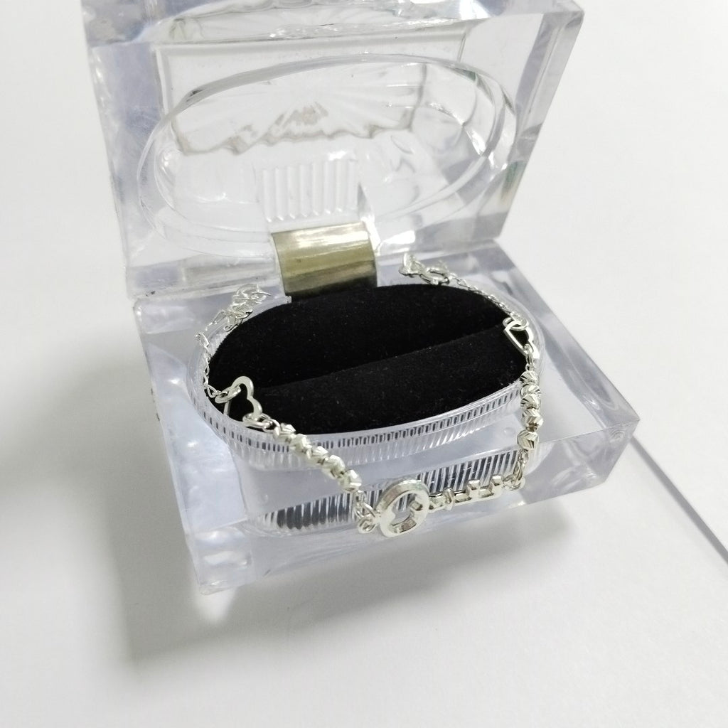 PULSERA TEJIDO LLAVE PLATA .925 18 CM 2.3 GR (NUEVO)