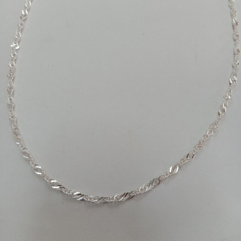 CADENA TEJIDO MEDIO TORZAL PLATA .925 55 CM 6.2 GR (NUEVO)