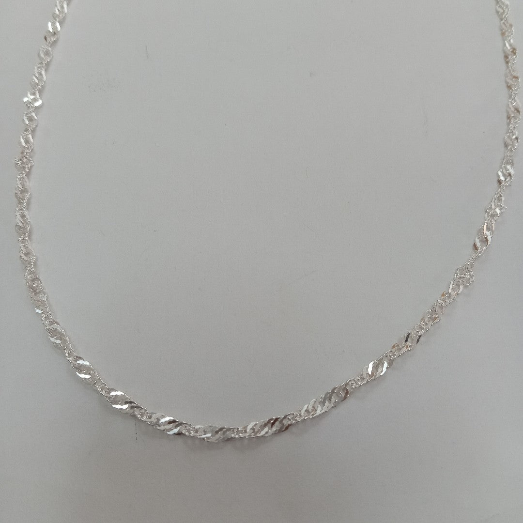 CADENA TEJIDO MEDIO TORZAL PLATA .925 55 CM 6.2 GR (NUEVO)