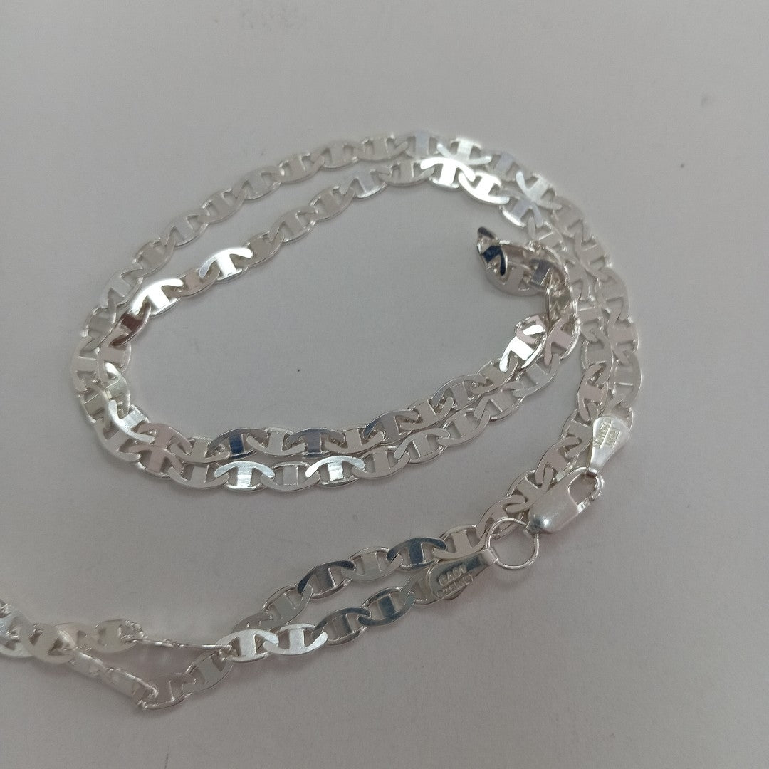 CADENA TEJIDO GUCHI PLATA .925 55 CM 8.5 GR (NUEVO)