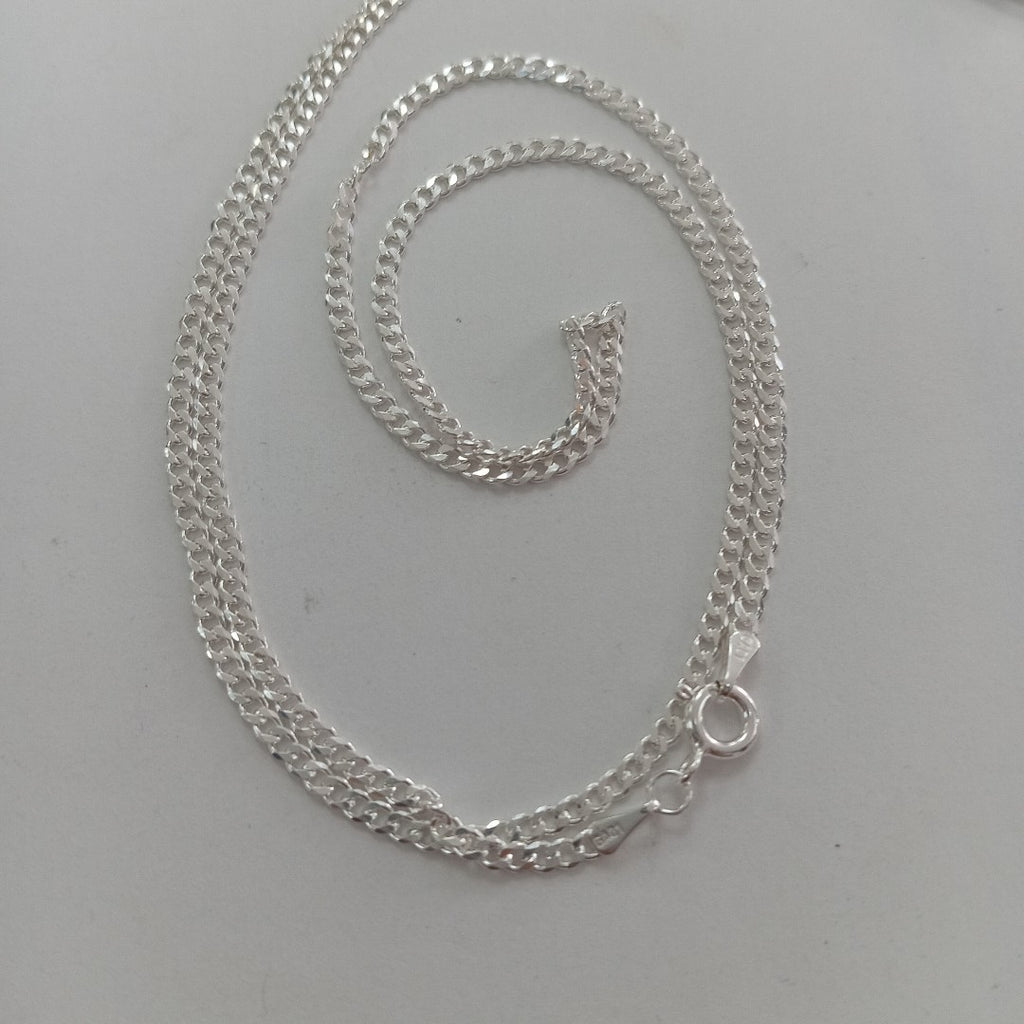 CADENA TEJIDO BARBADO PLATA .925 60 CM 5.5 GR (NUEVO)