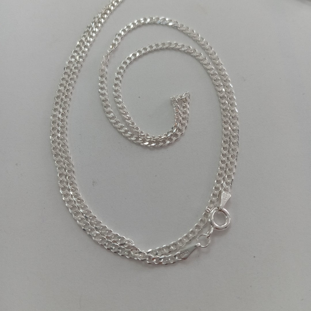 CADENA TEJIDO BARBADO PLATA .925 60 CM 5.5 GR (NUEVO)