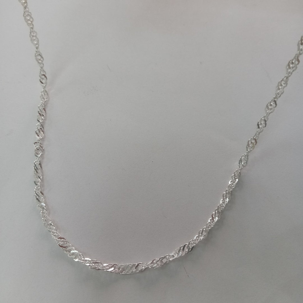 CADENA TEJIDO MEDIO TORZAL PLATA .925 55 CM 5.8 GR (NUEVO)