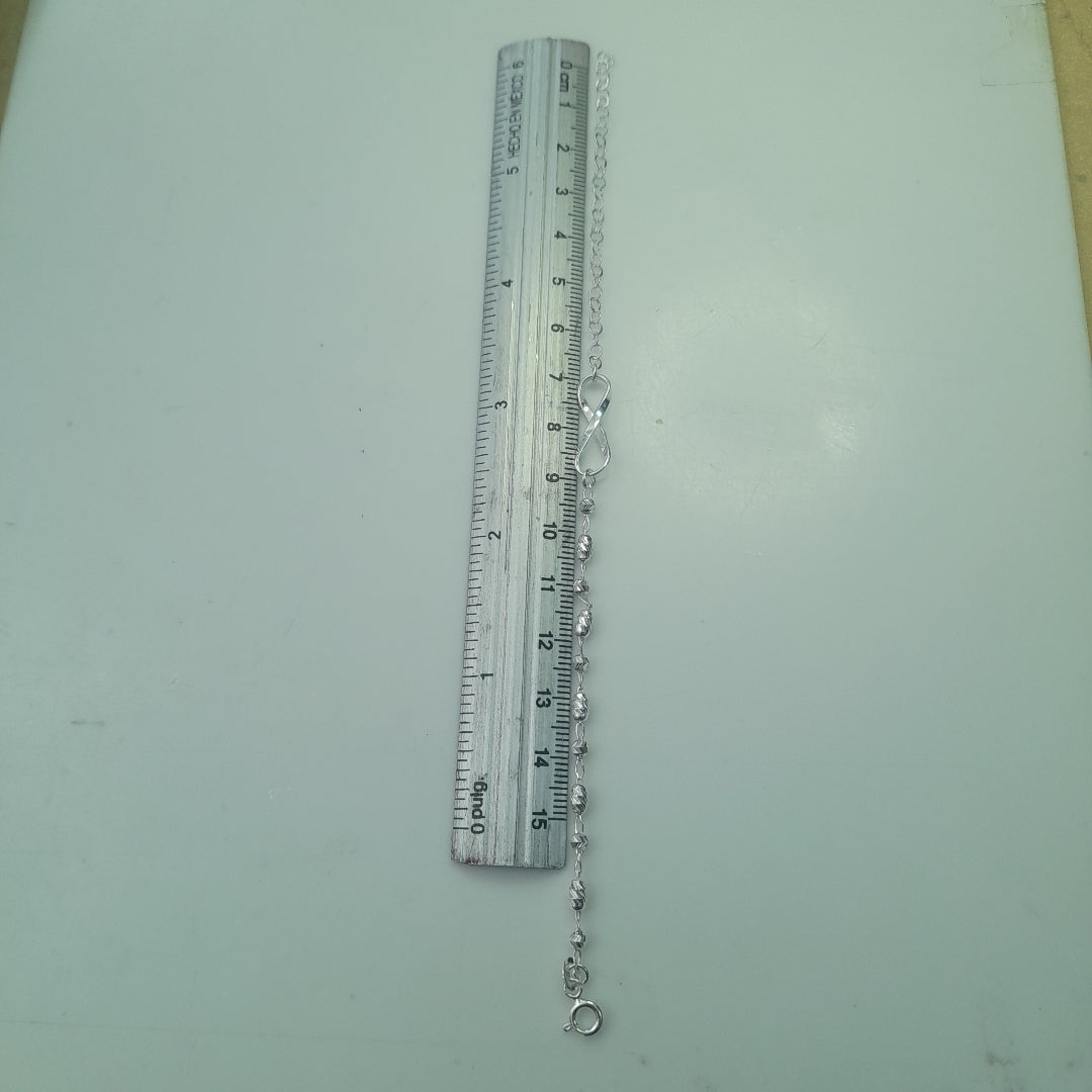 PULSERA TEJIDO INFINITO PLATA .925 18 CM 2.2 GR (NUEVO)