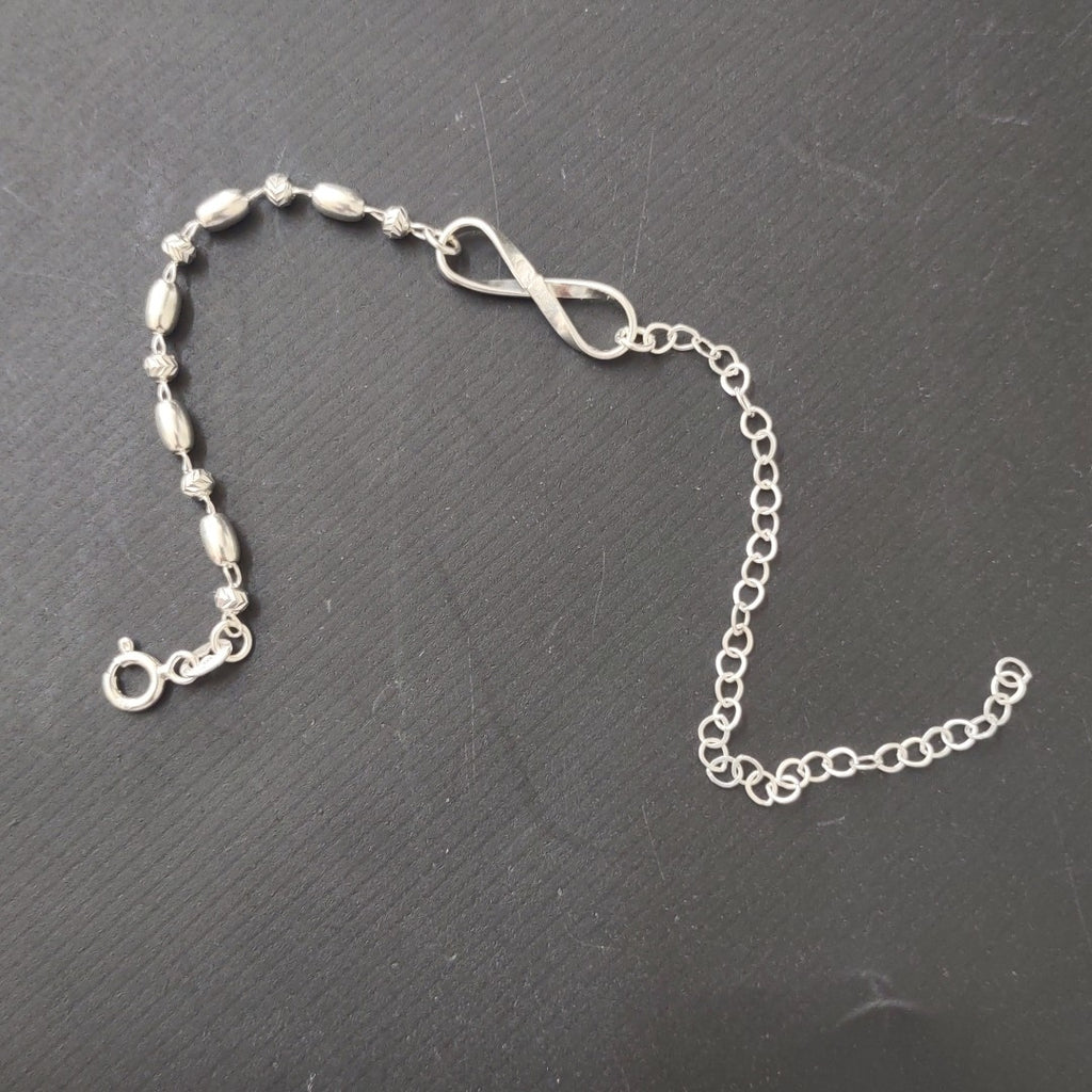 PULSERA TEJIDO INFINITO PLATA .925 18 CM 2.4 GR (NUEVO)