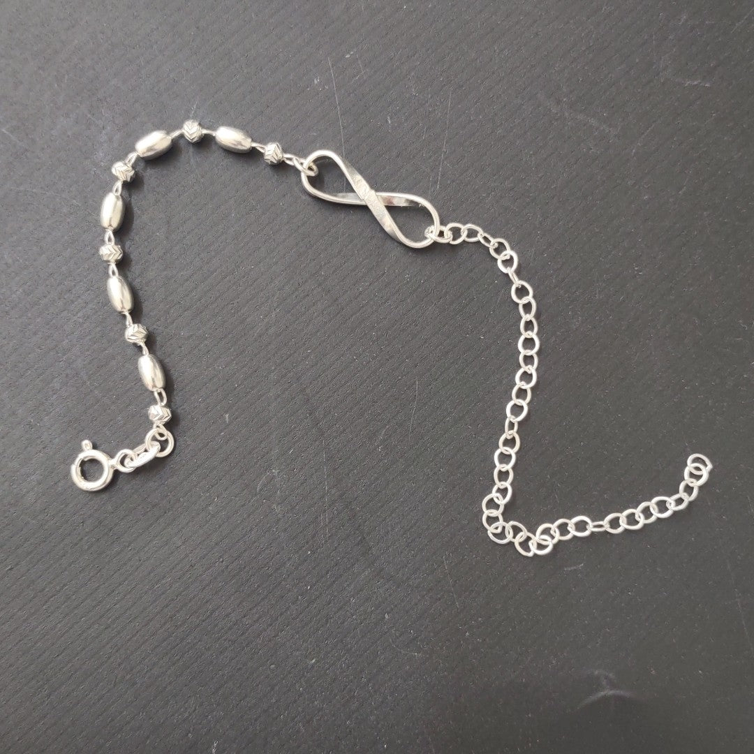PULSERA TEJIDO INFINITO PLATA .925 18 CM 2.4 GR (NUEVO)