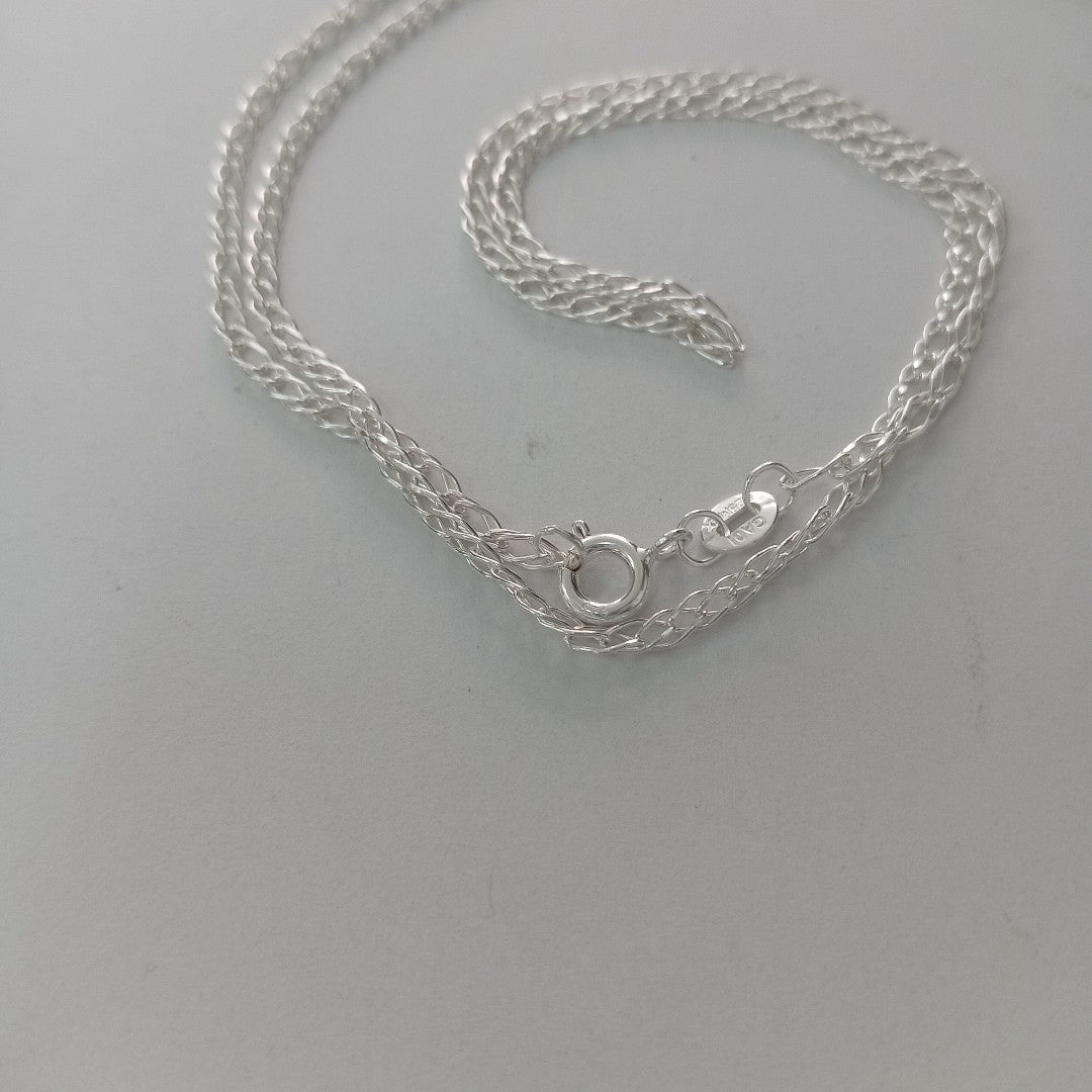 CADENA TEJIDO ESLABONES PLATA .925 50 CM 3.5 GR (NUEVO)