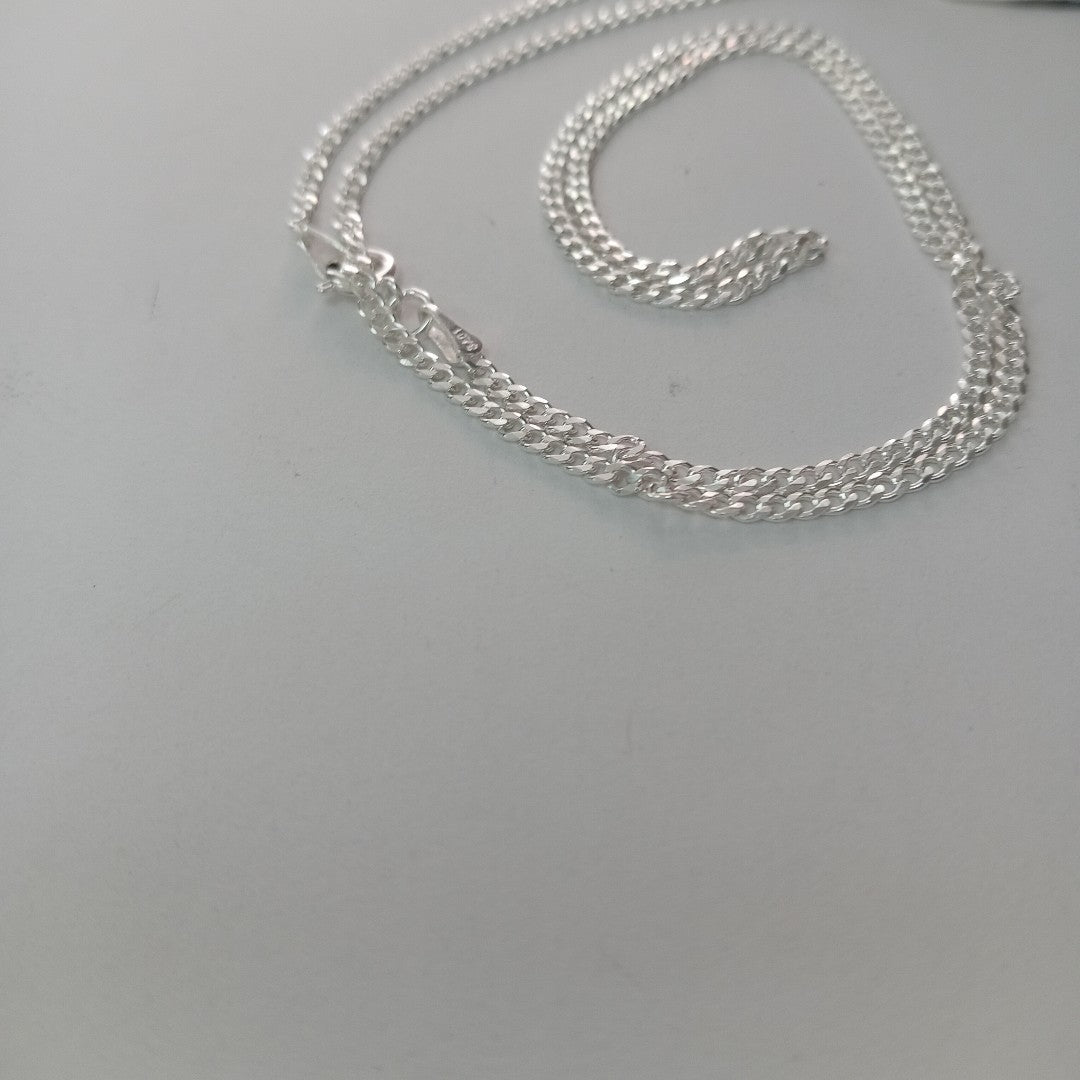 CADENA TEJIDO BARBADO PLATA .925 55 CM 5.3 GR (NUEVO)