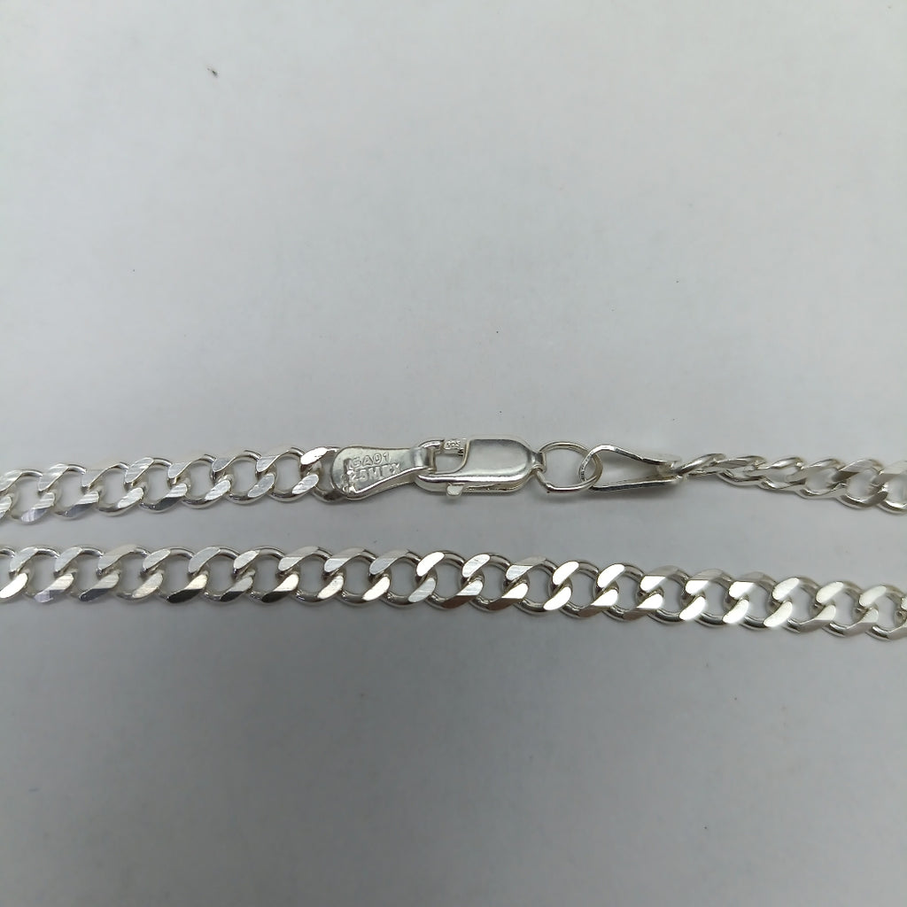 PULSERA TEJIDO BARBADA PLATA .925 21 CM 4.5 GR (NUEVO)