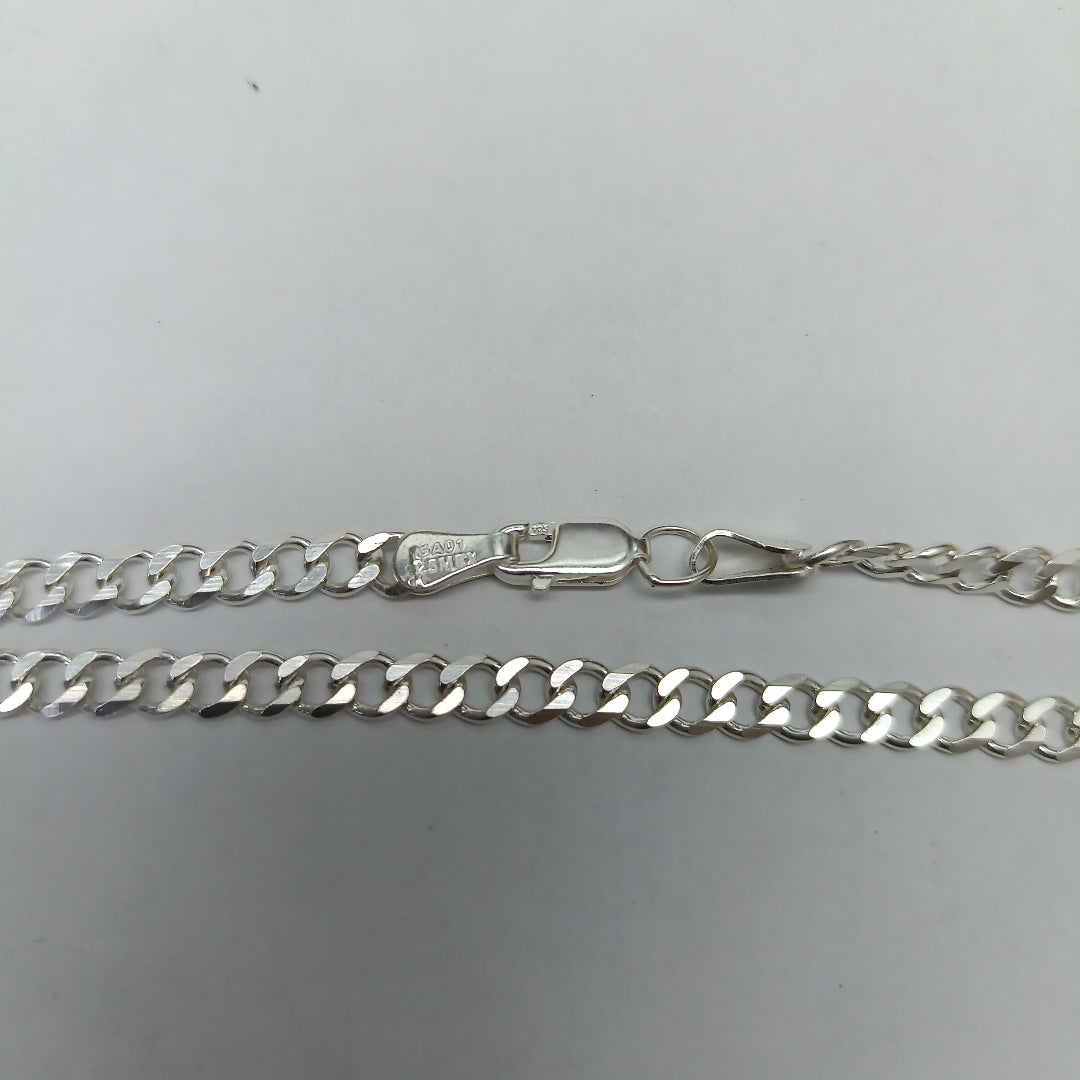 PULSERA TEJIDO BARBADA PLATA .925 21 CM 4.5 GR (NUEVO)