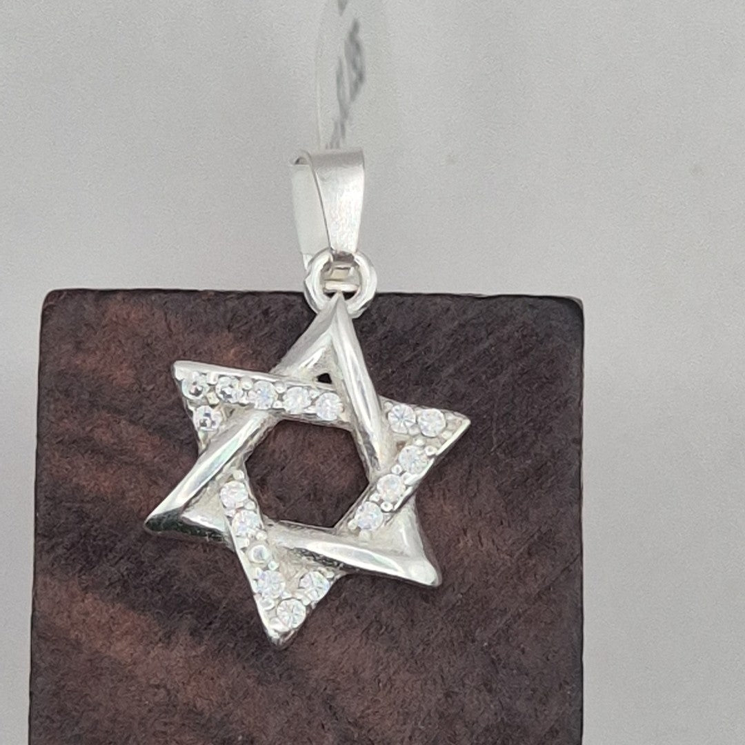 DIJE ESTRELLA DE DAVID C/CIRCONIAS PLATA .925 2.6 GR (NUEVO)