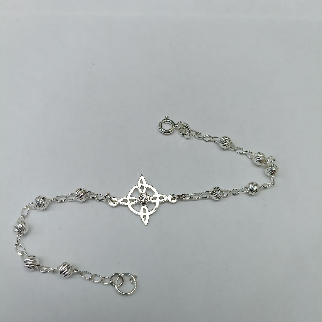 PULSERA TEJIDO ESPECIAL PLATA .925 18 CM 2.9 GR (NUEVO)