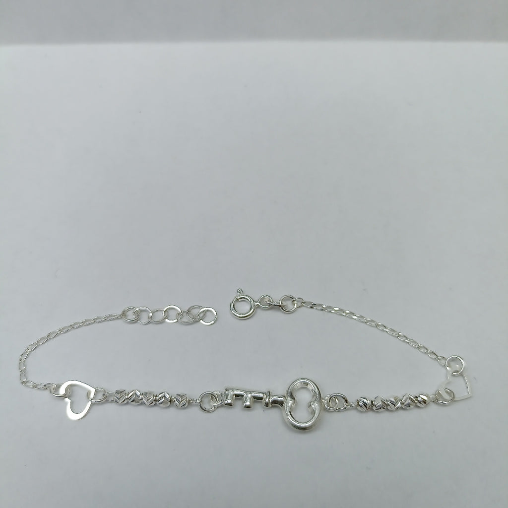 PULSERA TEJIDO LLAVE PLATA .925 18 CM 2.4 GR (NUEVO)