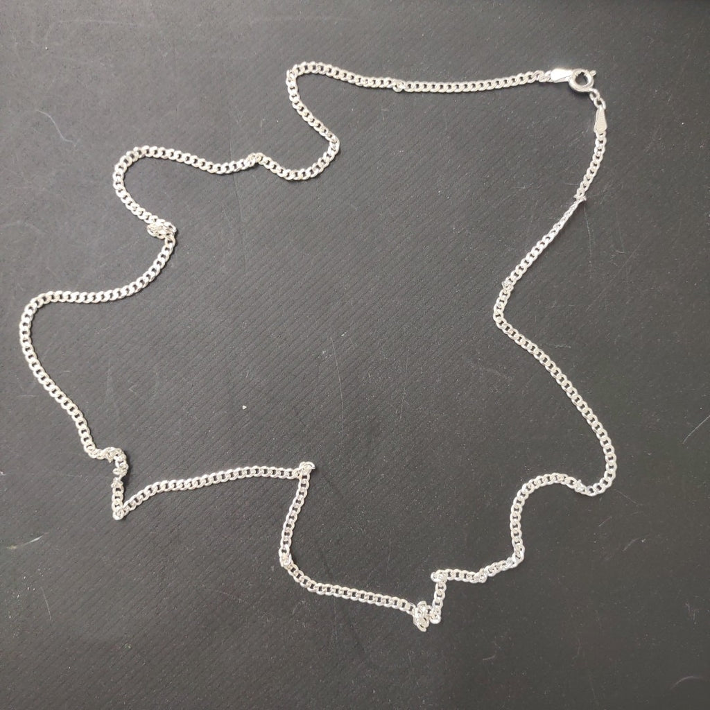 CADENA TEJIDO BARBADO PLATA .925 60 CM 5.6 GR (NUEVO)
