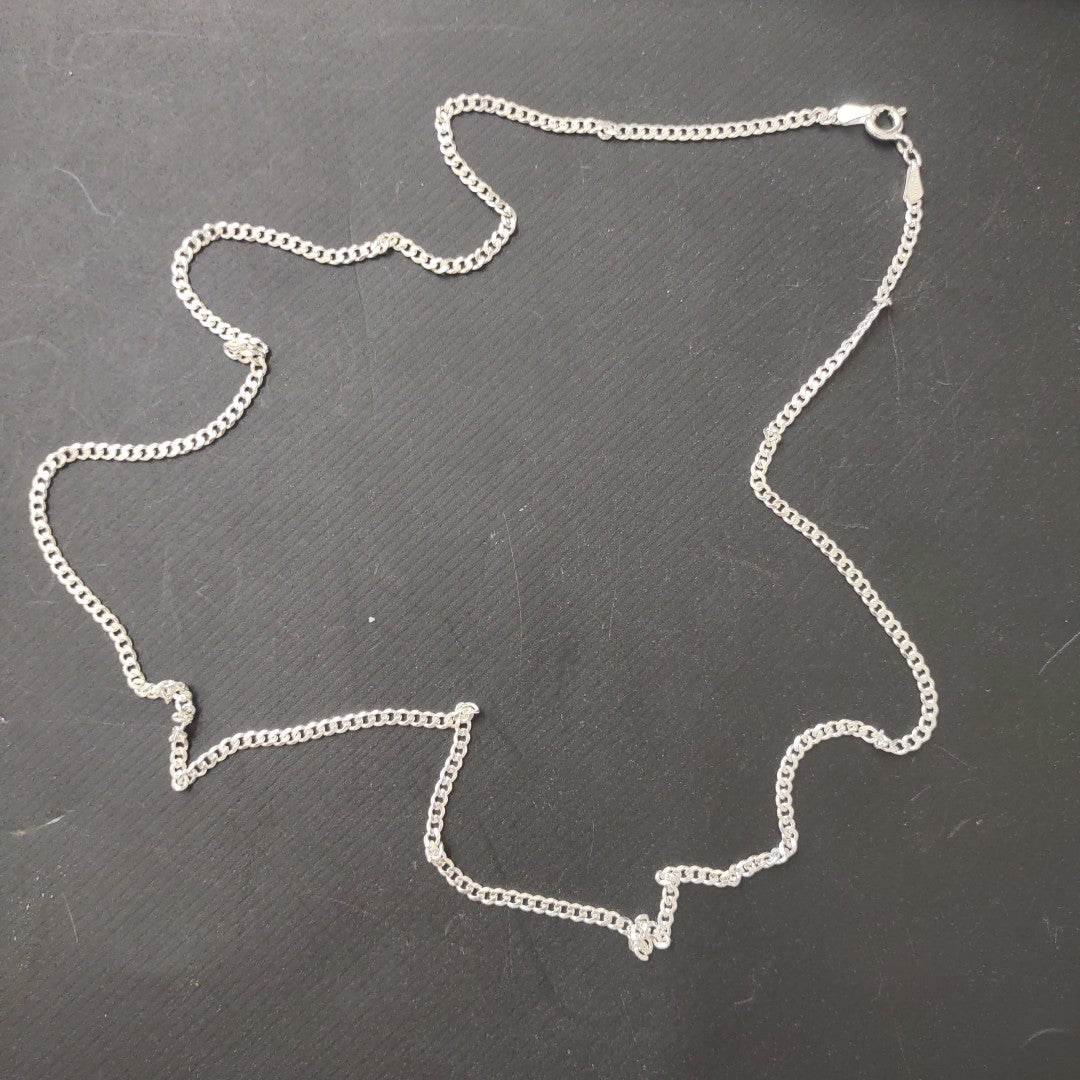 CADENA TEJIDO BARBADO PLATA .925 60 CM 5.6 GR (NUEVO)