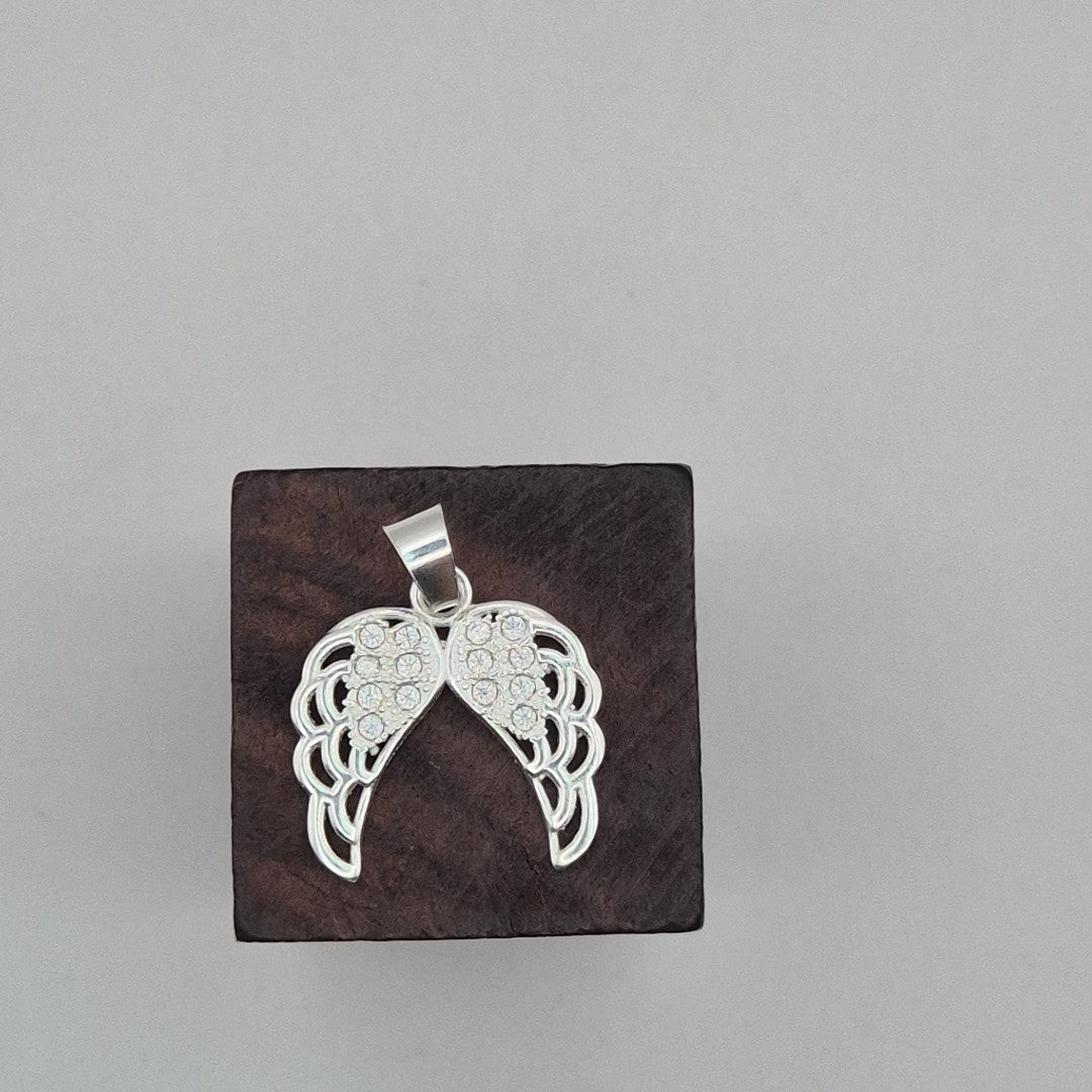 DIJE ALAS C/CIRCONIAS PLATA .925 2.4 GR (NUEVO)