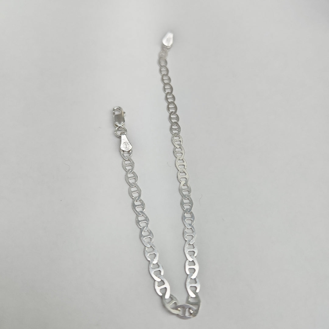 PULSERA TEJIDO GUCHI PLATA .925 18 CM 2.7 GR (NUEVO)