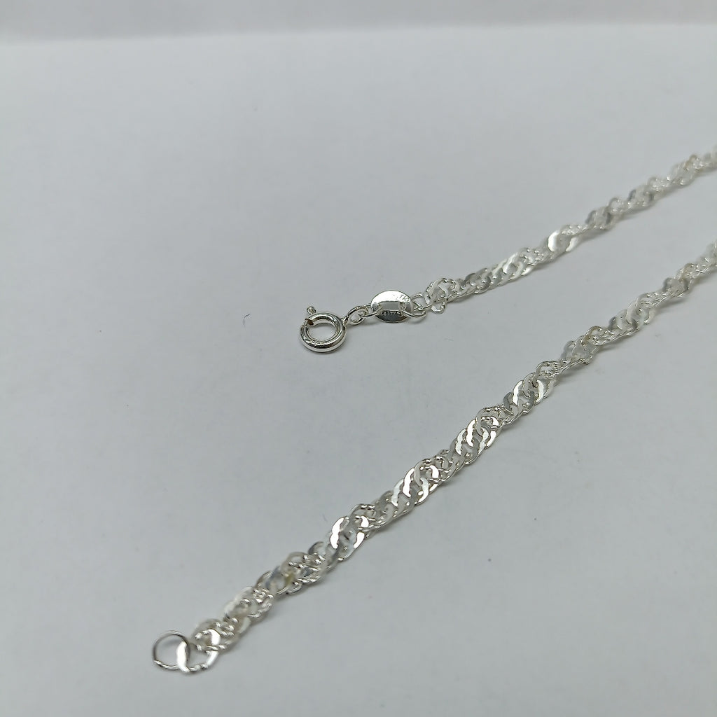 CADENA TEJIDO MEDIO TORZAL PLATA .925 55 CM 5.6 GR (NUEVO)
